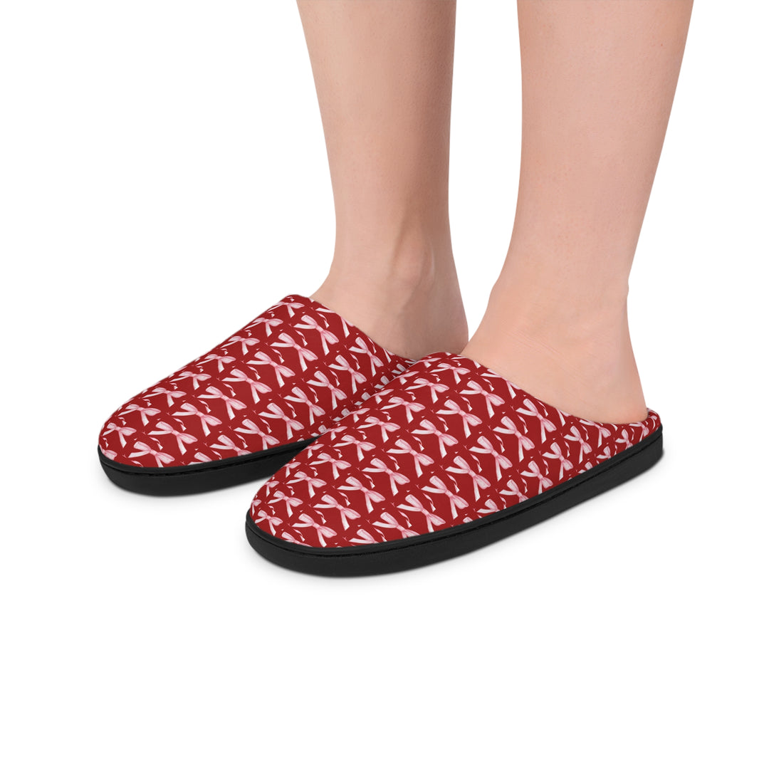 Cozy Women's Indoor Slippers - Red Ballet Design for Relaxation & Comfort