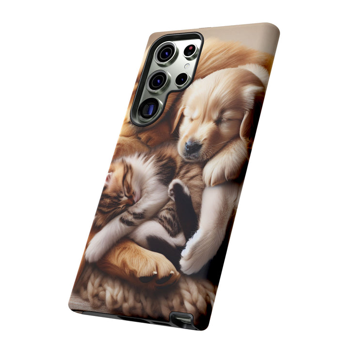 Cute Pets Phone Case - Adorable Puppy and Kitten Design, Animal Lover Gift