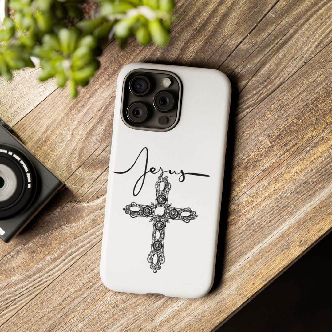 Stylish Tough Case with Jesus Design - Faith-Inspired Phone Cover, Christian Gift, Custom Phone Accessory, Unique Cell Phone Case