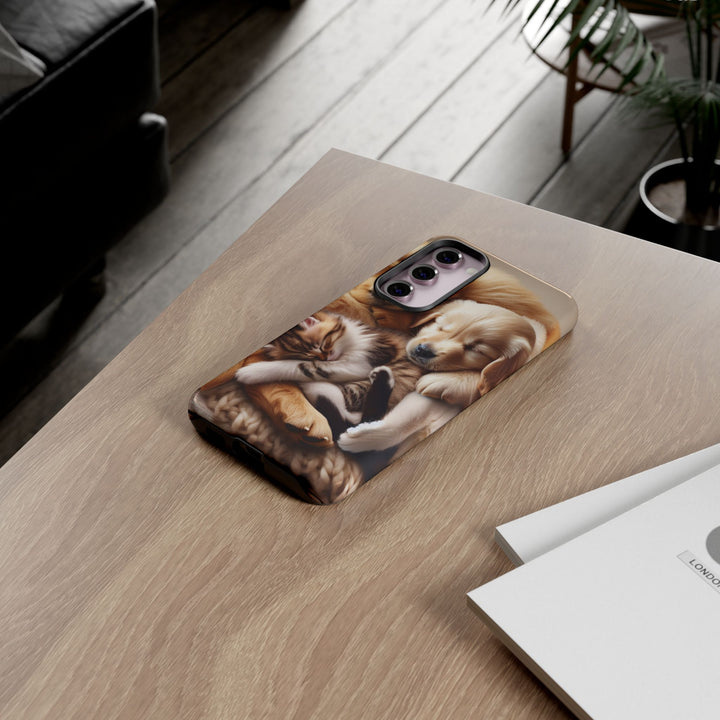 Cute Pets Phone Case - Adorable Puppy and Kitten Design, Animal Lover Gift