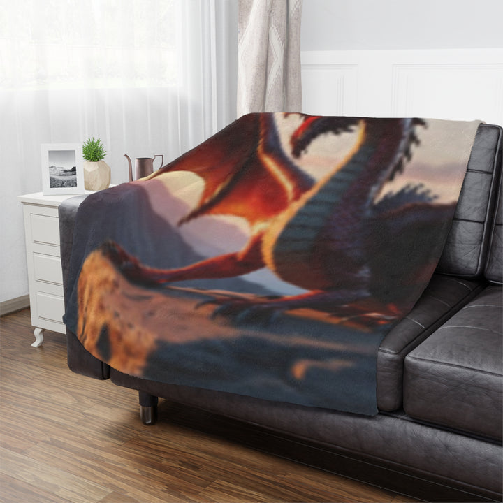 Cozy Dragon Minky Blanket - Fantasy Blanket for Kids and Adults, Perfect for Home Decor and Gift