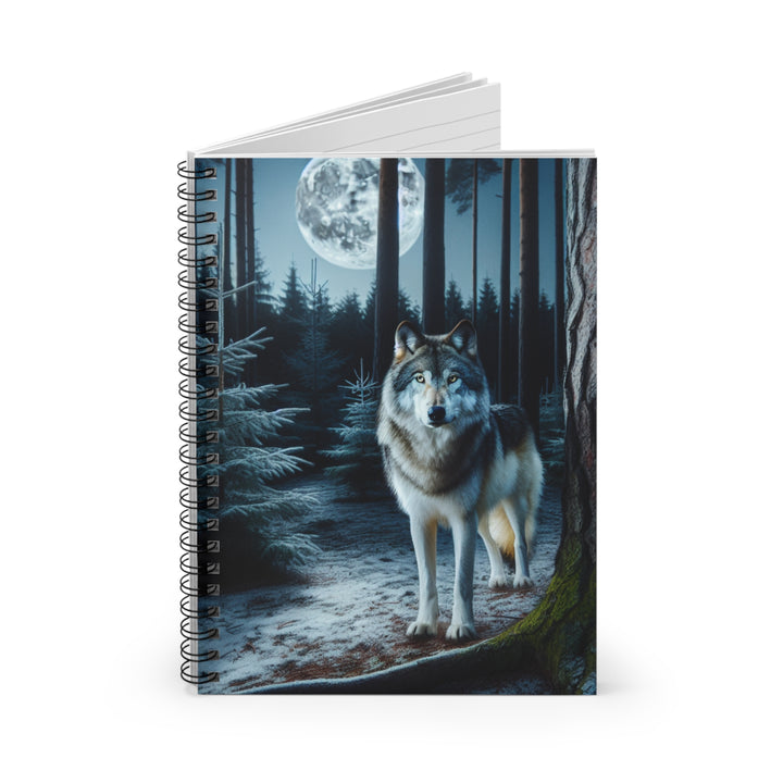 Wolf Design Spiral Notebook - Ruled Line for Nature Lovers