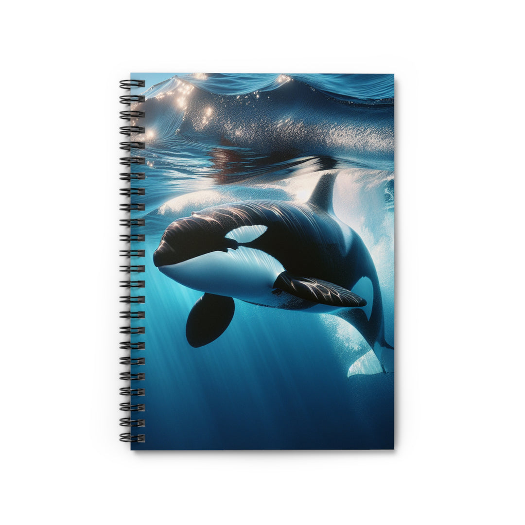 Ocean Whale Spiral Notebook - Ruled Lines, Marine Wildlife Journal, Gift for Nature Lovers, Whale Watching Souvenir, School Supplies