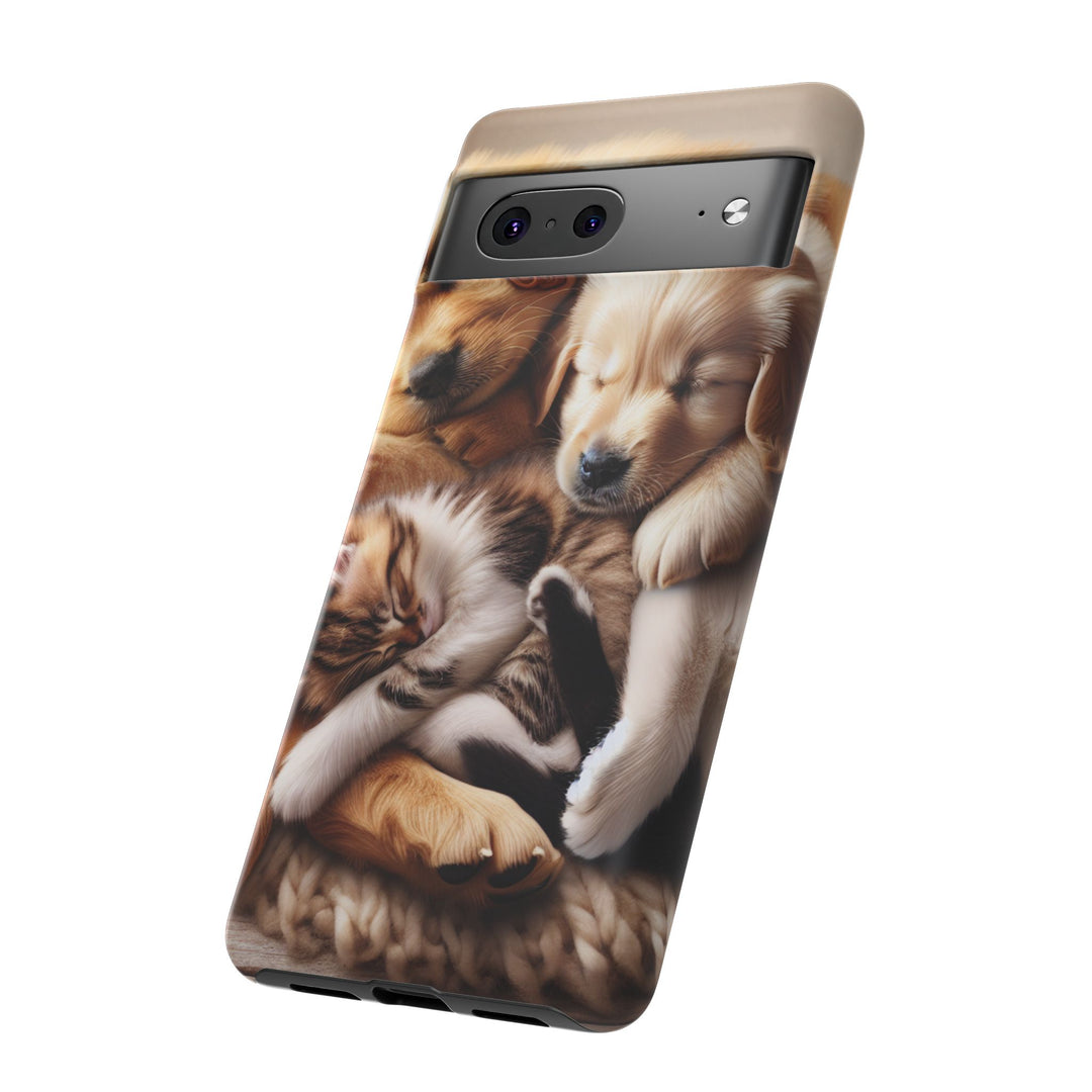 Cute Pets Phone Case - Adorable Puppy and Kitten Design, Animal Lover Gift