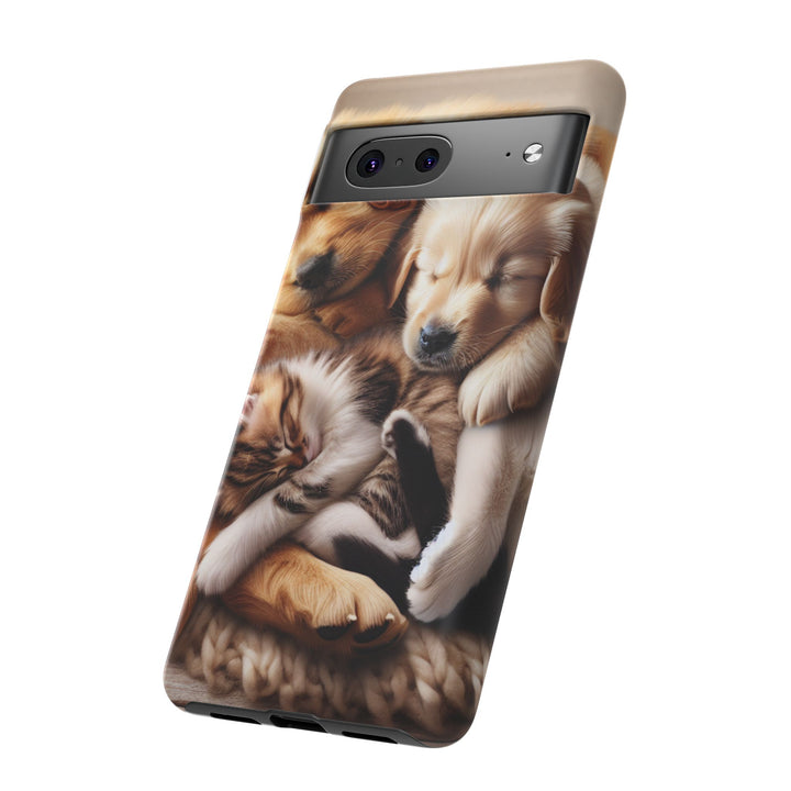 Cute Pets Phone Case - Adorable Puppy and Kitten Design, Animal Lover Gift