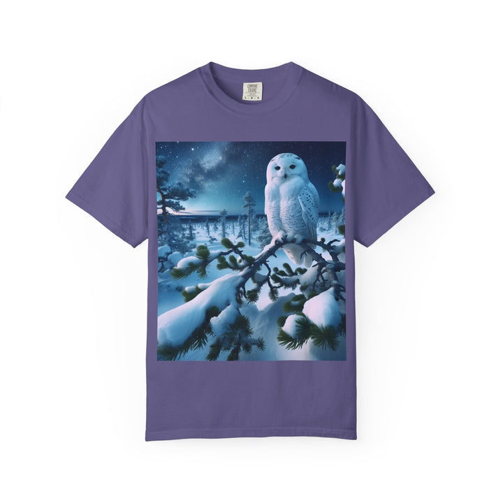 Mystical Owl Unisex Garment-Dyed T-Shirt – Cozy Winter Vibes