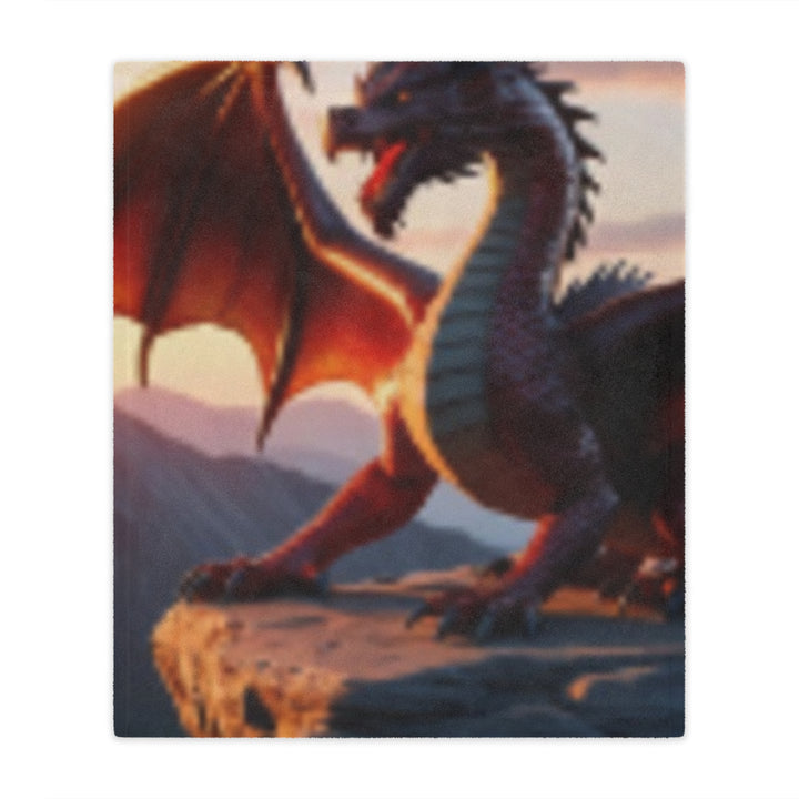 Cozy Dragon Minky Blanket - Fantasy Blanket for Kids and Adults, Perfect for Home Decor and Gift