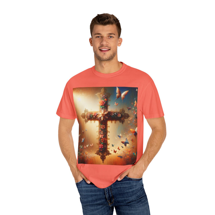 Faith-Inspired Floral Cross T-Shirt, Inspirational Tee, Religious Gift, Christian Apparel, Casual Wear, Everyday T-Shirt