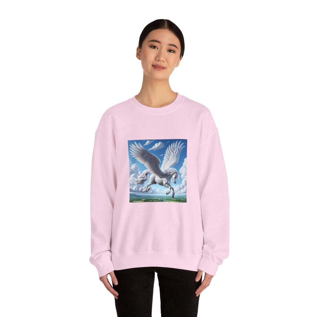 Mythical Pegasus Crewneck Sweatshirt, Cozy Unicorn Gift, Fantasy Apparel, Perfect for Fall, Unique Unisex Sweatshirt