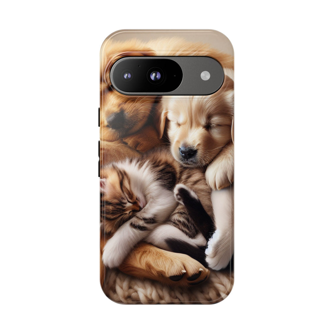 Cute Pets Phone Case - Adorable Puppy and Kitten Design, Animal Lover Gift