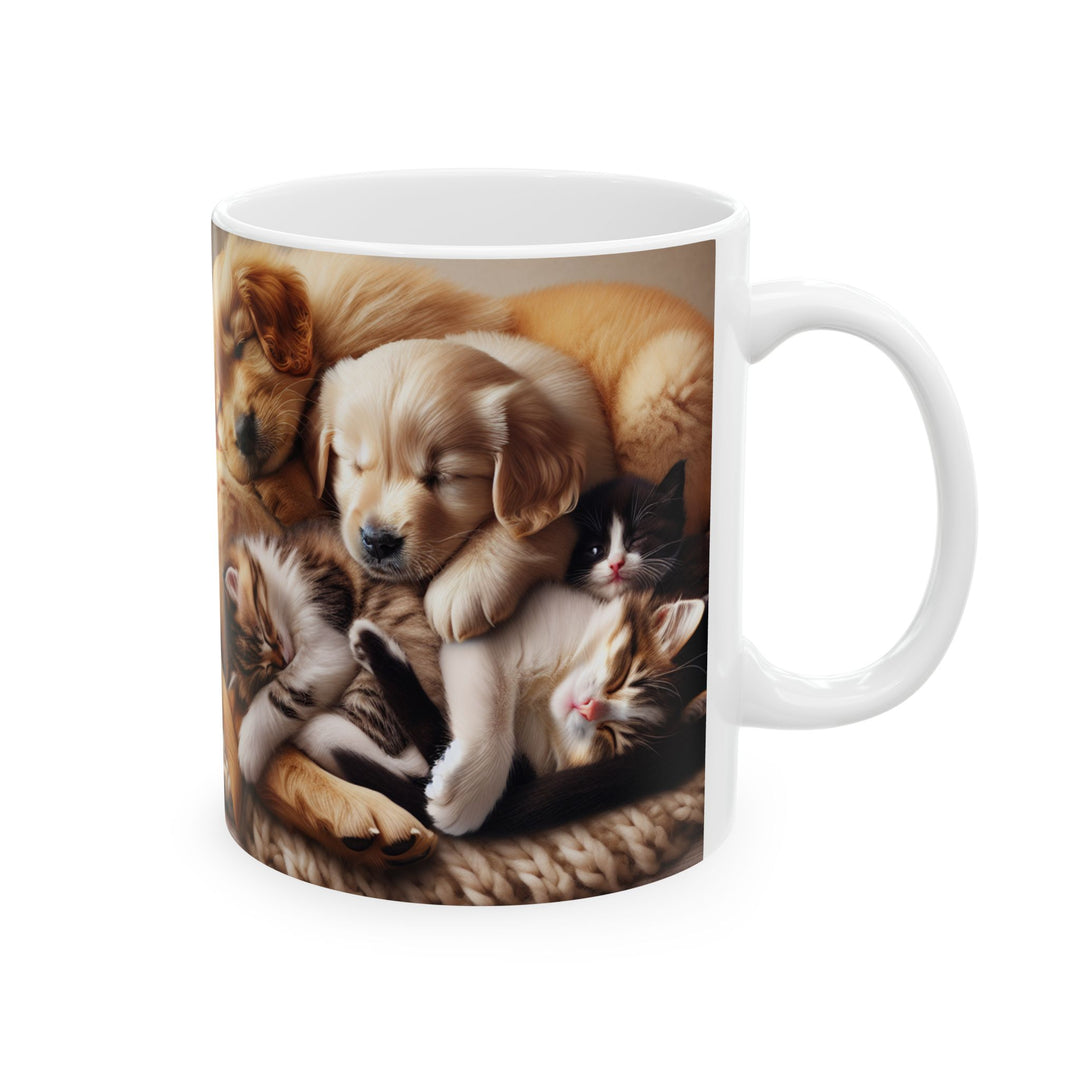 Cute Pets Ceramic Mug - Cozy 11oz & 15oz Coffee Cup for Animal Lovers