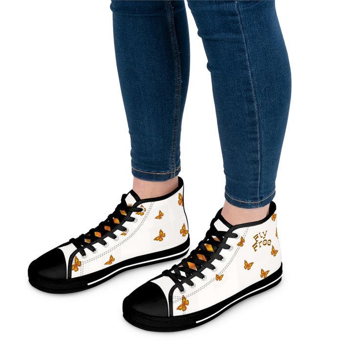 Butterfly High Top Sneakers for Women - Stylish and Fun Footwear