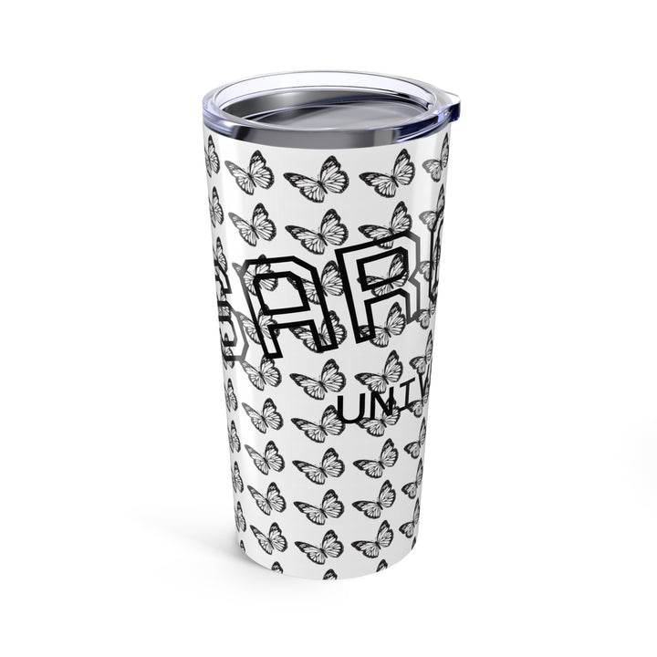 Butterfly Pattern 20oz Tumbler – Stylish Travel Mug for Nature Lovers