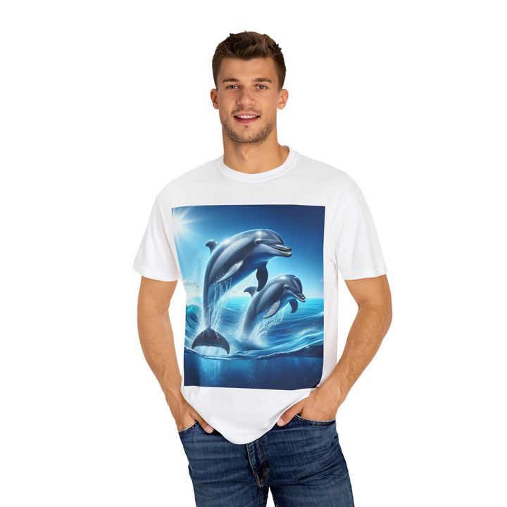 Ocean Jumping Dolphins T-Shirt - Unisex Garment-Dyed Tee