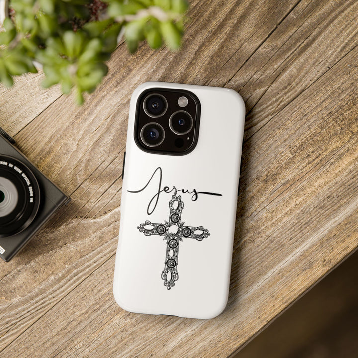 Stylish Tough Case with Jesus Design - Faith-Inspired Phone Cover, Christian Gift, Custom Phone Accessory, Unique Cell Phone Case