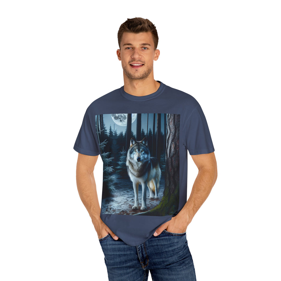 Moonlit Wolf Unisex Garment-Dyed T-shirt