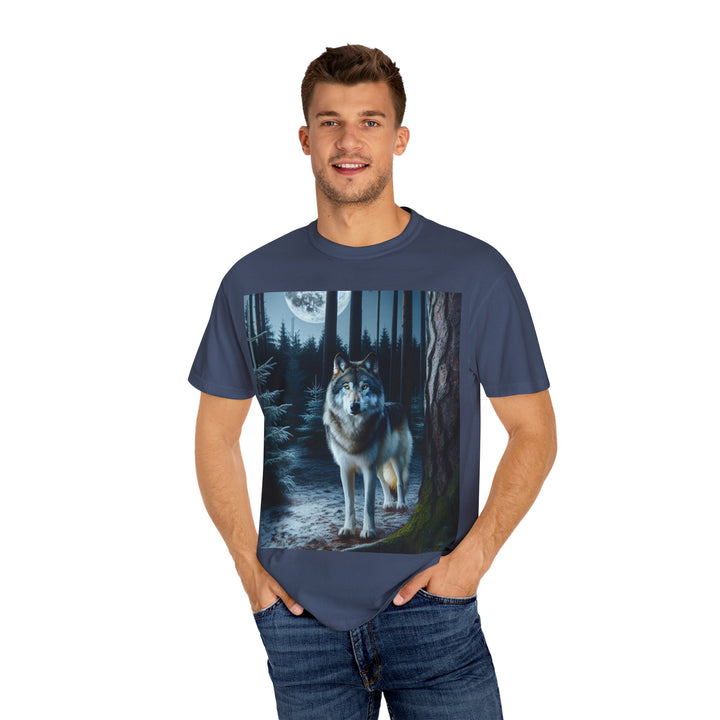 Moonlit Wolf Unisex Garment-Dyed T-shirt