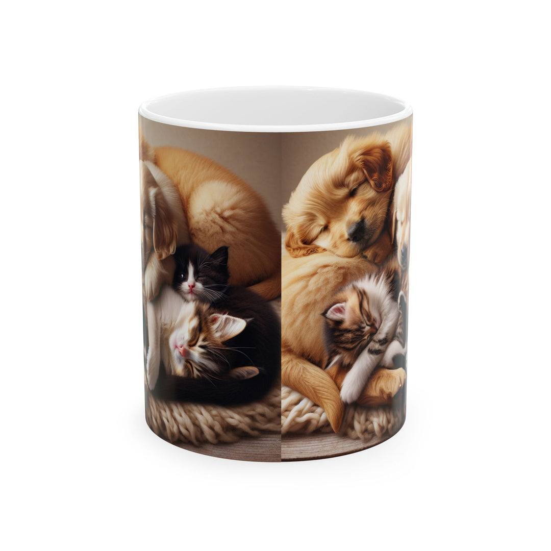 Cozy Pets Ceramic Mug - Cat and Dog Lovers Gift - 11oz & 15oz Sizes