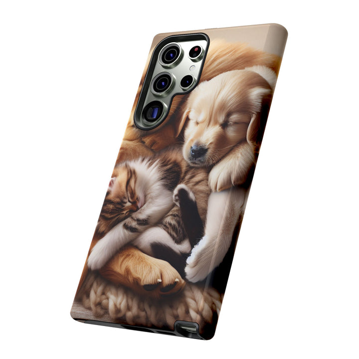 Cute Pets Phone Case - Adorable Puppy and Kitten Design, Animal Lover Gift