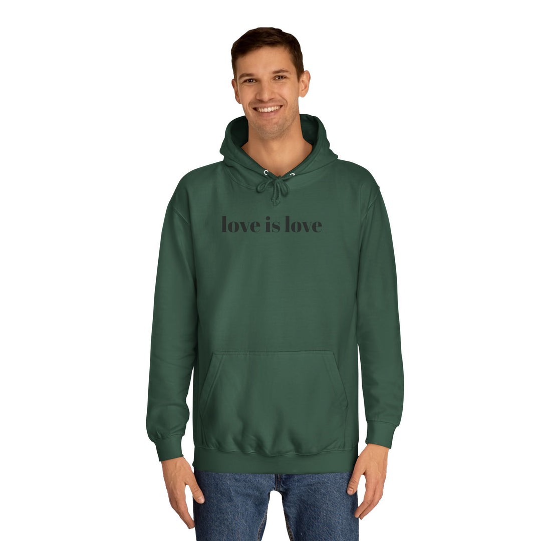 Unisex Love is Love Hoodie - Rainbow College Sweatshirt for Pride, LGBTQ+, Everyday Wear, Gift, Casual Style