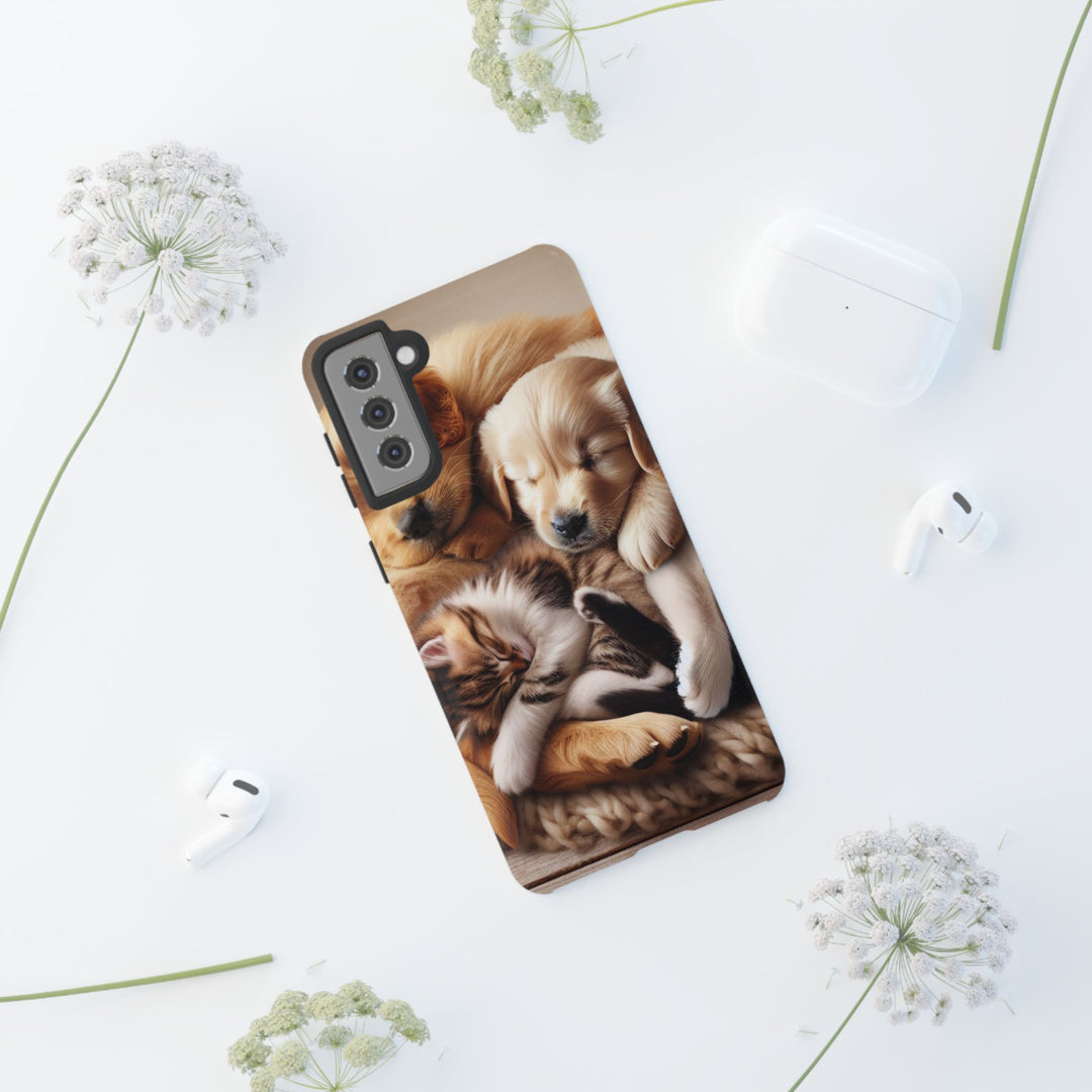 Cute Pets Phone Case - Adorable Puppy and Kitten Design, Animal Lover Gift