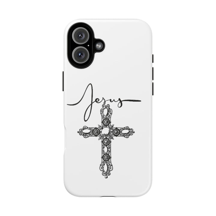 Stylish Tough Case with Jesus Design - Faith-Inspired Phone Cover, Christian Gift, Custom Phone Accessory, Unique Cell Phone Case