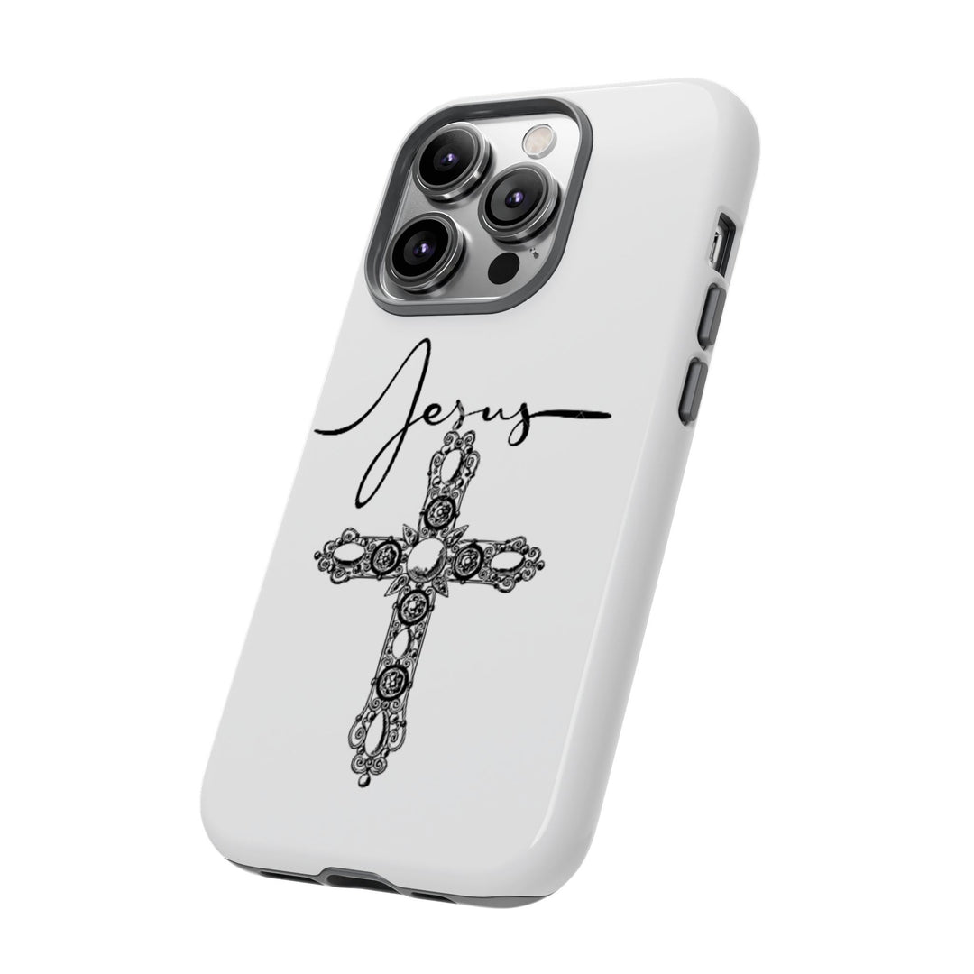 Stylish Tough Case with Jesus Design - Faith-Inspired Phone Cover, Christian Gift, Custom Phone Accessory, Unique Cell Phone Case