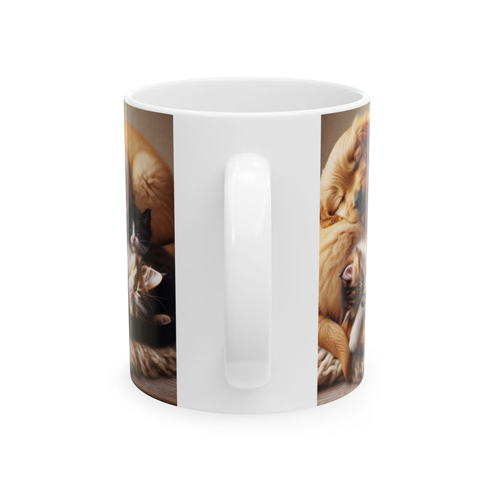 Cozy Pets Ceramic Mug - Cat and Dog Lovers Gift - 11oz & 15oz Sizes