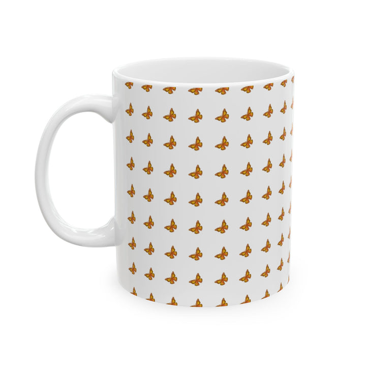 Butterfly Pattern Ceramic Mug - 11oz & 15oz, Perfect for Nature Lovers