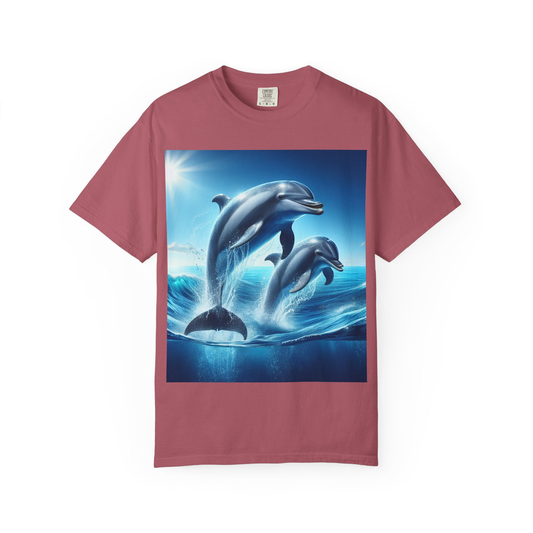 Ocean Jumping Dolphins T-Shirt - Unisex Garment-Dyed Tee