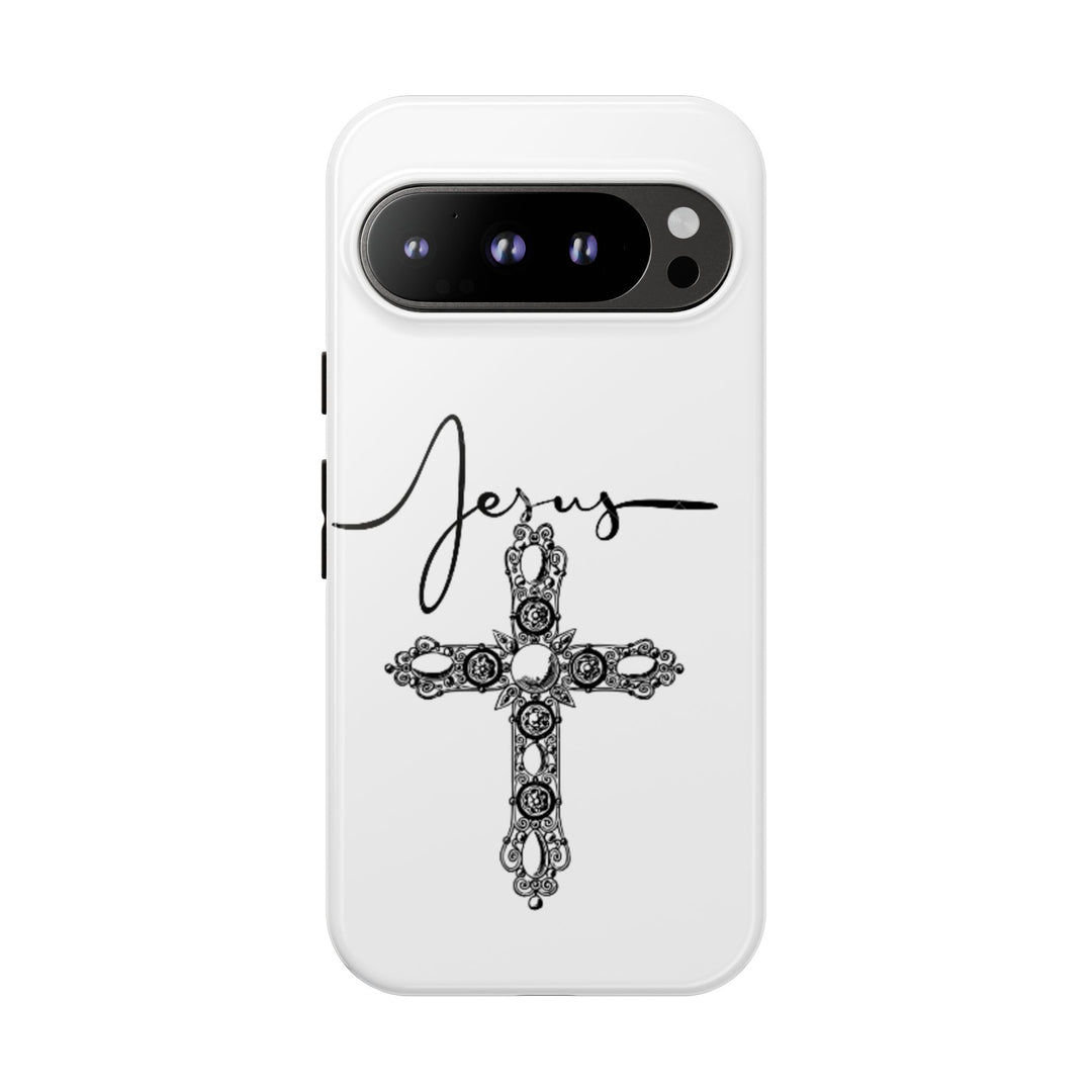 Stylish Tough Case with Jesus Design - Faith-Inspired Phone Cover, Christian Gift, Custom Phone Accessory, Unique Cell Phone Case
