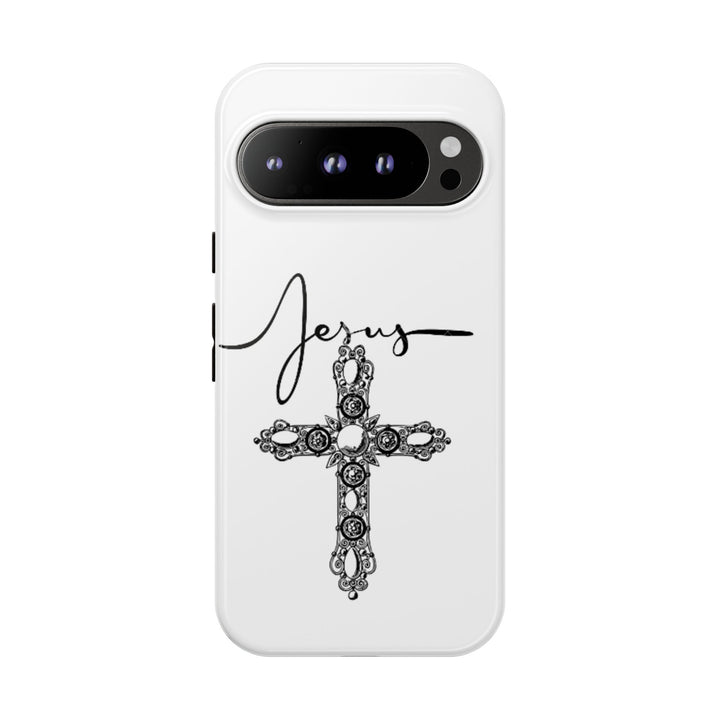 Stylish Tough Case with Jesus Design - Faith-Inspired Phone Cover, Christian Gift, Custom Phone Accessory, Unique Cell Phone Case