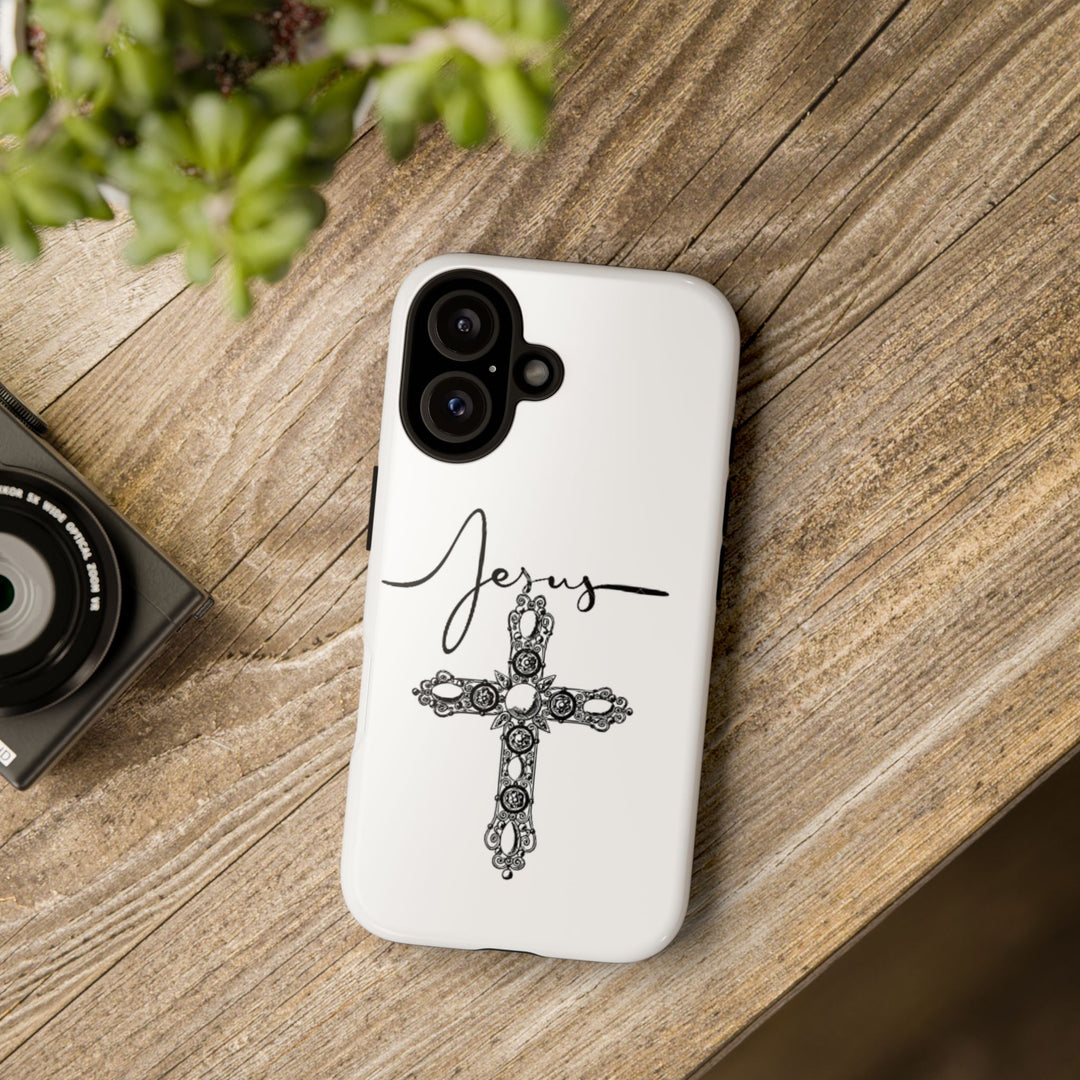 Stylish Tough Case with Jesus Design - Faith-Inspired Phone Cover, Christian Gift, Custom Phone Accessory, Unique Cell Phone Case