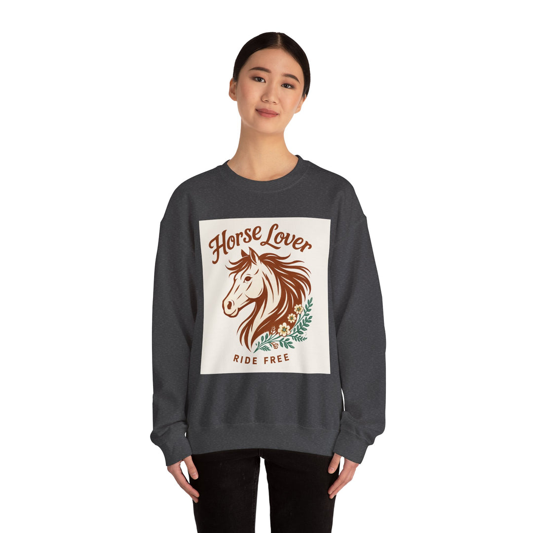 Cozy Horse Lover Sweatshirt, Equine Enthusiast Apparel, Perfect Gift for Equestrians, Casual Comfort, Horseback Riding Fashion