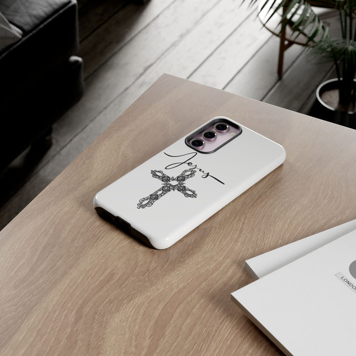 Stylish Tough Case with Jesus Design - Faith-Inspired Phone Cover, Christian Gift, Custom Phone Accessory, Unique Cell Phone Case