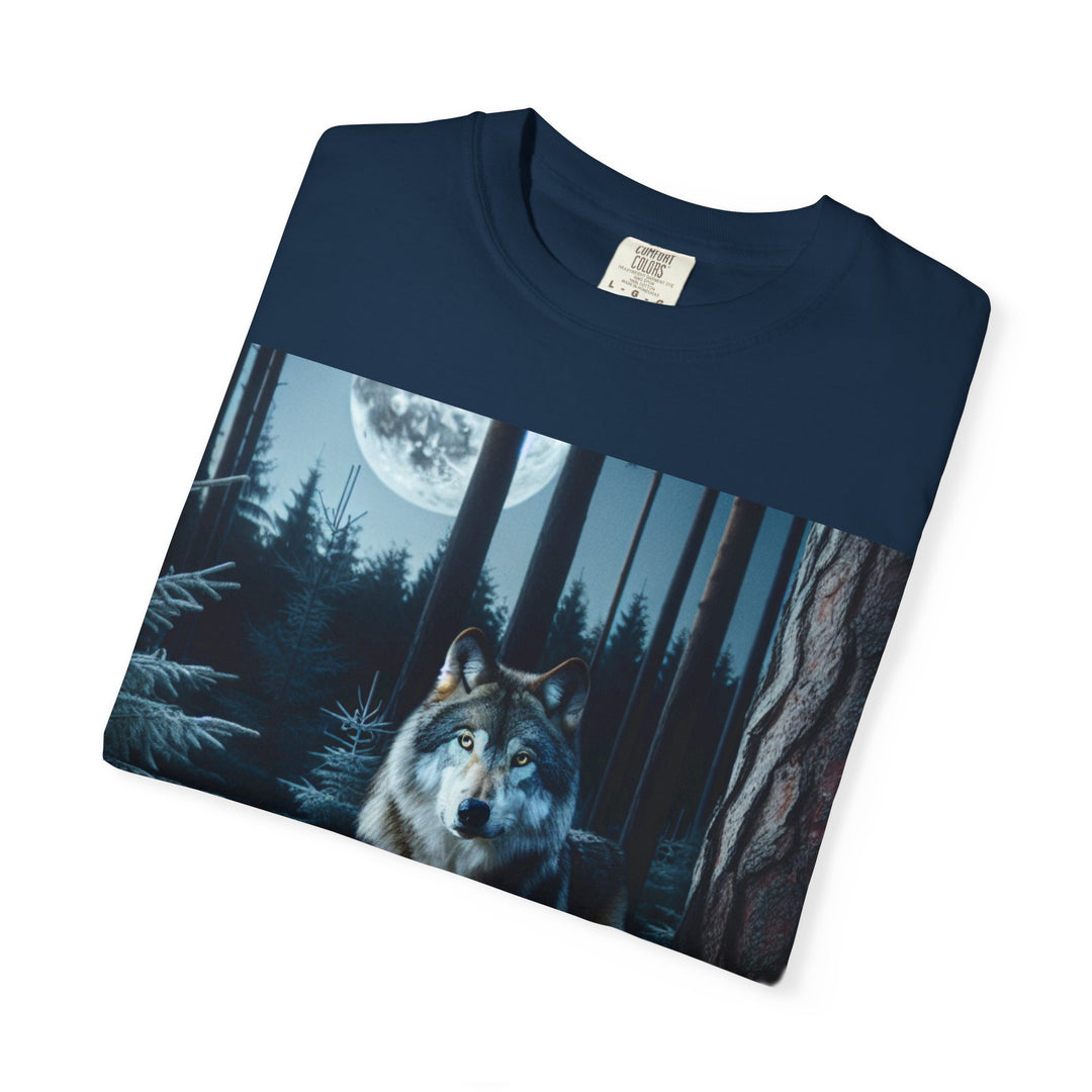 Moonlit Wolf Unisex Garment-Dyed T-shirt