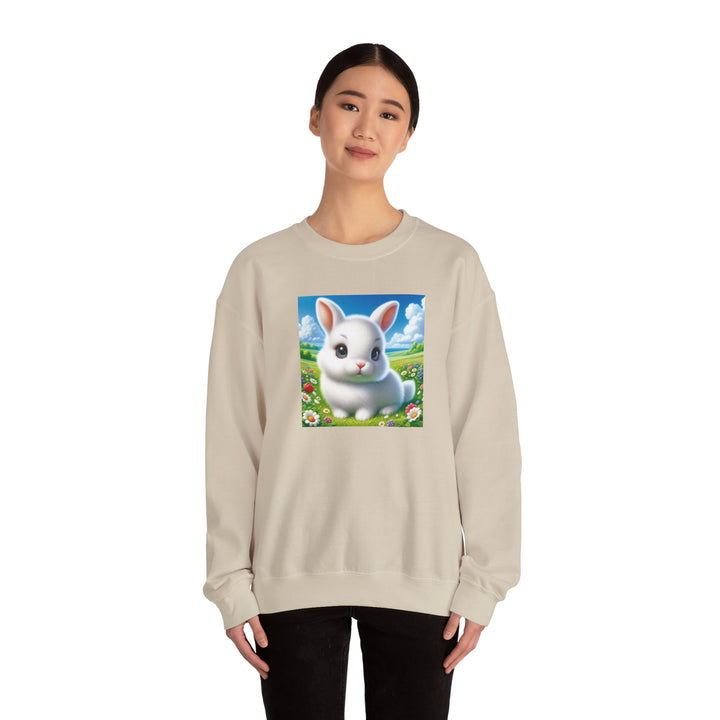 Cute Bunny Design Crewneck Sweatshirt, Cozy Sweatshirt, Spring Fashion, Easter Gift, Unisex Pullover, Animal Lover Apparel