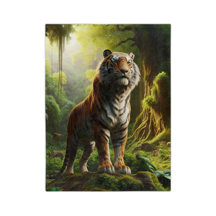 Majestic Tiger Velveteen Microfiber Blanket | Cozy Jungle Décor for Animal Lovers