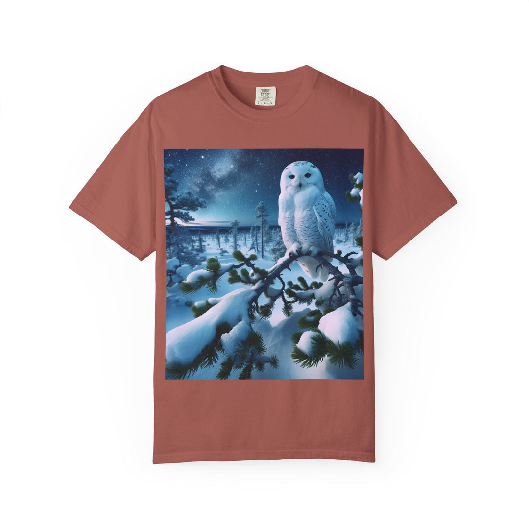 Mystical Owl Unisex Garment-Dyed T-Shirt – Cozy Winter Vibes