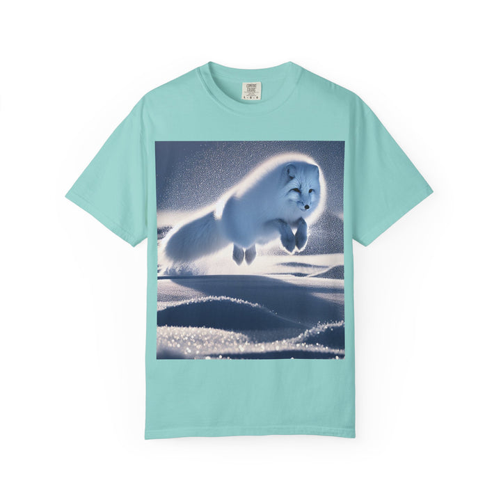 Snow Fox Jumping Unisex Garment-Dyed T-Shirt