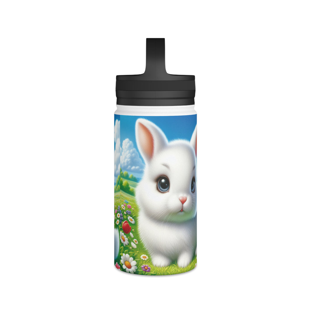 Cute Bunny Stainless Steel Water Bottle - Handle Lid for Kids