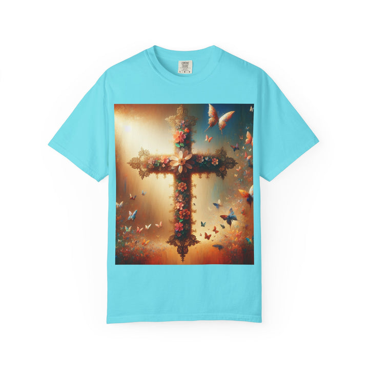 Faith-Inspired Floral Cross T-Shirt, Inspirational Tee, Religious Gift, Christian Apparel, Casual Wear, Everyday T-Shirt