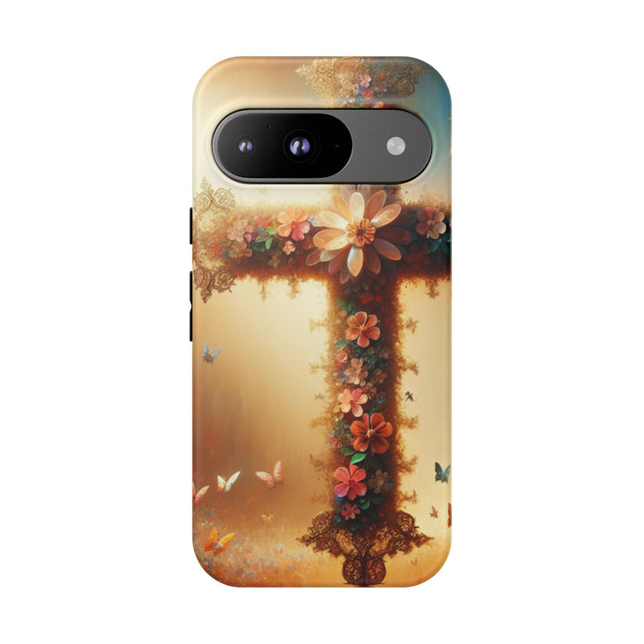 Floral Cross Phone Case, Tough Cases for Christians, Religious Gifts, Cute Floral Accessories, Chic Phone Cover, Spring Vibes