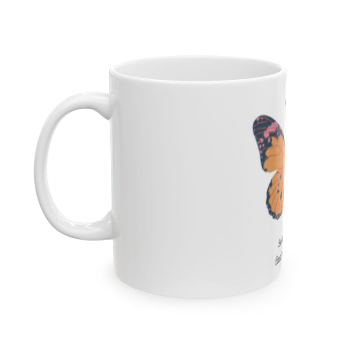 Butterfly & Sunflower Inspirational Ceramic Mug - Secrets of Life Design (11oz, 15oz)