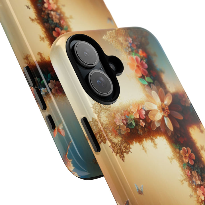 Floral Cross Phone Case, Tough Cases for Christians, Religious Gifts, Cute Floral Accessories, Chic Phone Cover, Spring Vibes