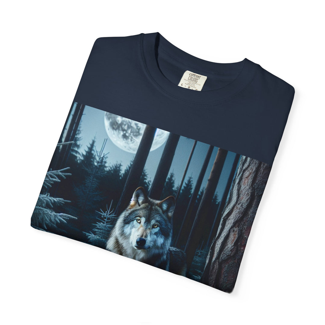 Moonlit Wolf Unisex Garment-Dyed T-shirt