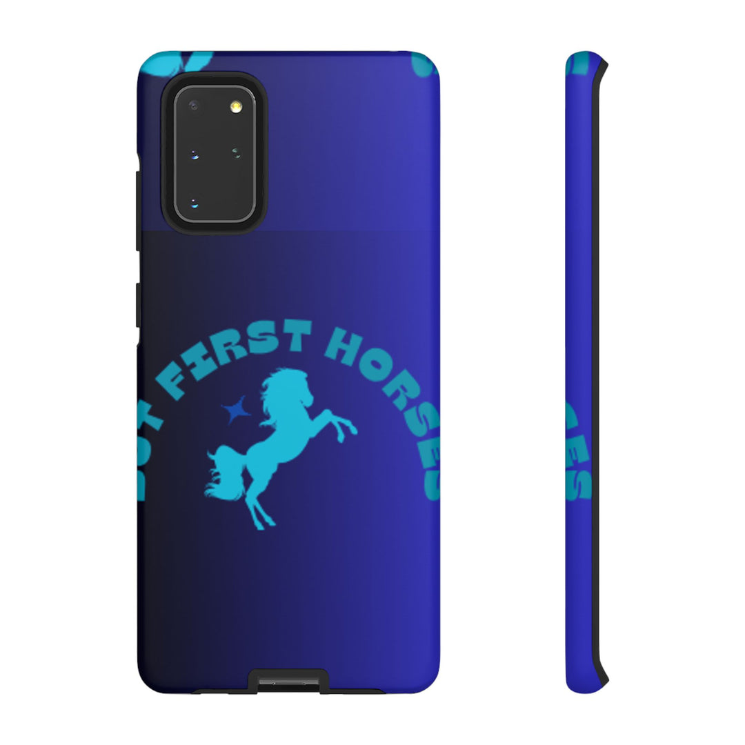 But First Horses Phone Case – Durable Tough Case for Horse Lovers