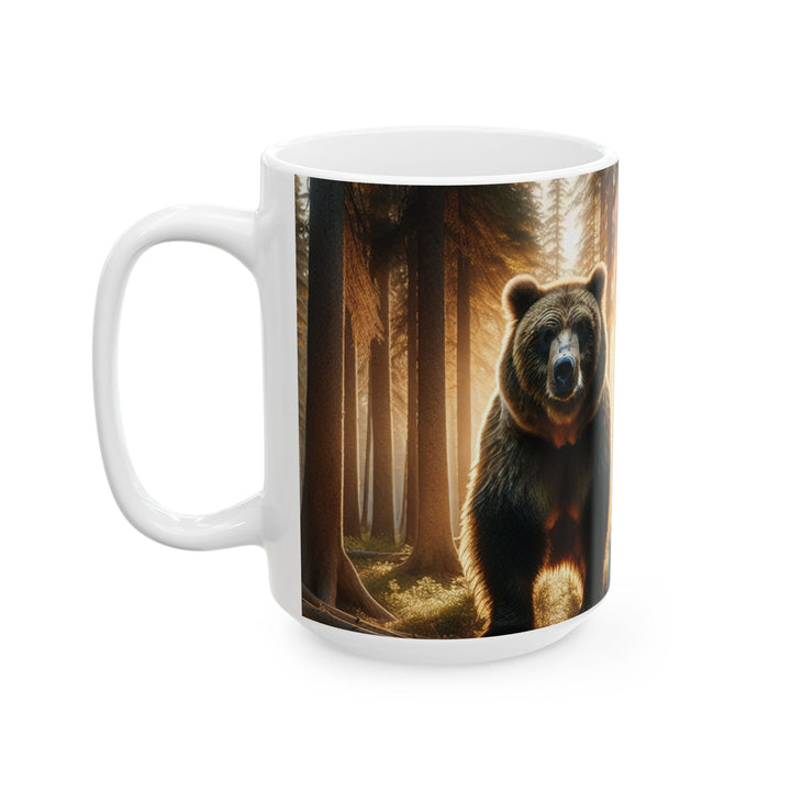 Nature-Inspired Bear Ceramic Mug - Perfect for Outdoor Lovers, Coffee Enthusiasts, Gifts, Campsite Vibes, Forest Decor