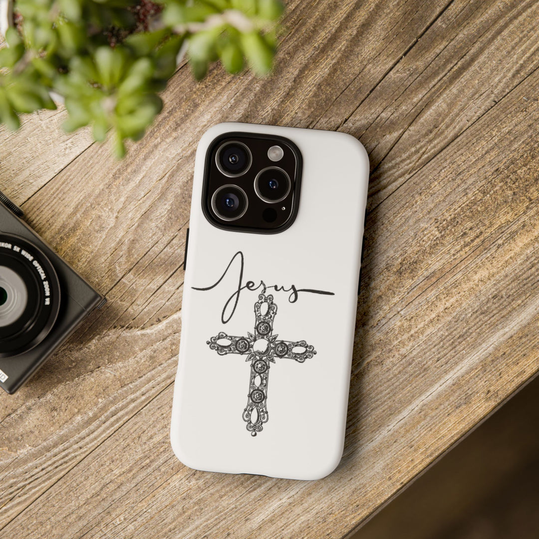 Stylish Tough Case with Jesus Design - Faith-Inspired Phone Cover, Christian Gift, Custom Phone Accessory, Unique Cell Phone Case