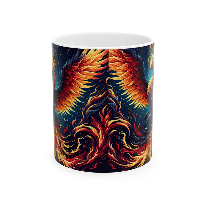 Vibrant Phoenix Ceramic Mug - Perfect Coffee Cup for Hot Drinks, Gift for Fire Sign Lovers, Fantasy Art, Unique Home Decor, Birthday Present